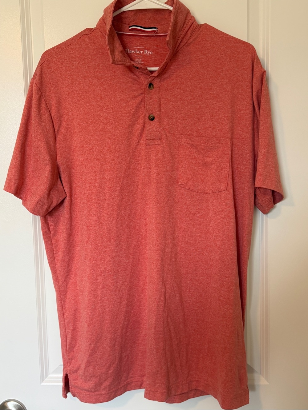 Hawker Rye Classic Heather Polo in Coral Red